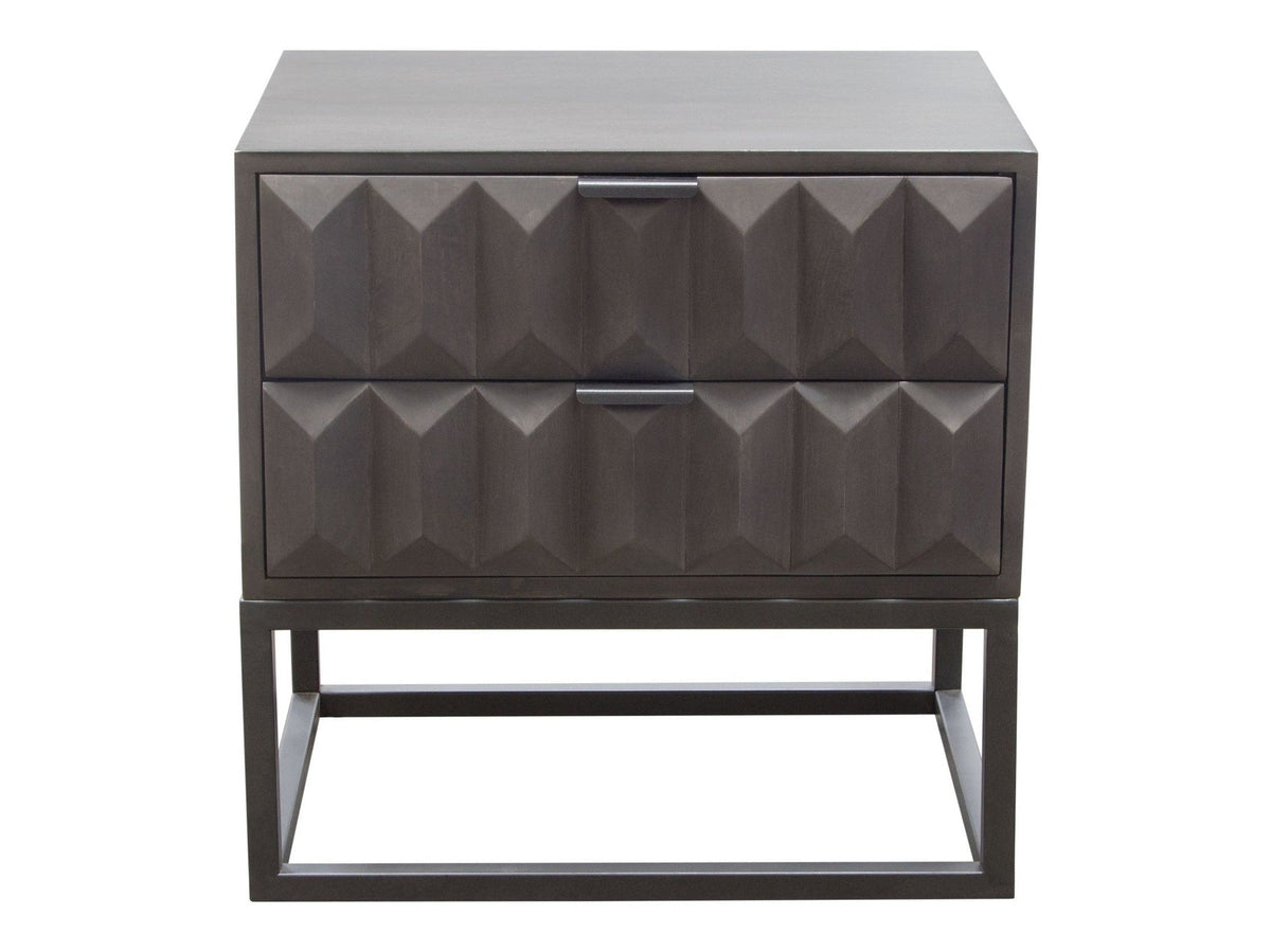 Spectrum Smoke Grey 2-Drawer Nightstand by Diamond Sofa at Eve Furniture