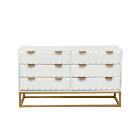 Spectrum White/Gold Wood Dresser by Diamond Sofa at Eve Furniture