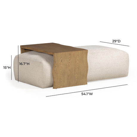 Spencer Performance Basketweave Ottoman with Bridge Table by TOV Furniture at Eve Furniture