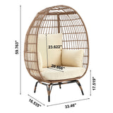 Spezia Patio Freestanding Egg Chair with Cream Cushions by Manhattan Comfort at Eve Furniture