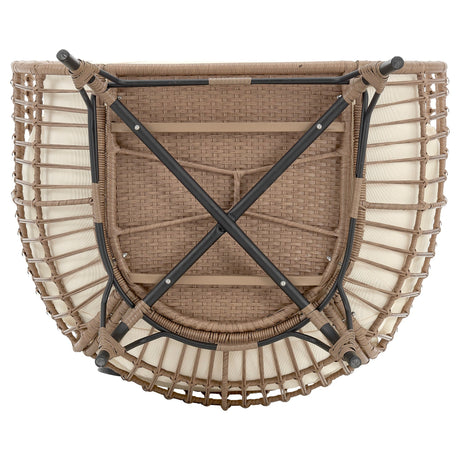 Spezia Patio Freestanding Egg Chair with Cream Cushions by Manhattan Comfort at Eve Furniture