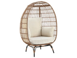 Spezia Patio Freestanding Egg Chair with Cream Cushions by Manhattan Comfort at Eve Furniture