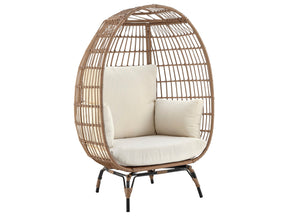 Spezia Patio Freestanding Egg Chair with Cream Cushions by Manhattan Comfort at Eve Furniture