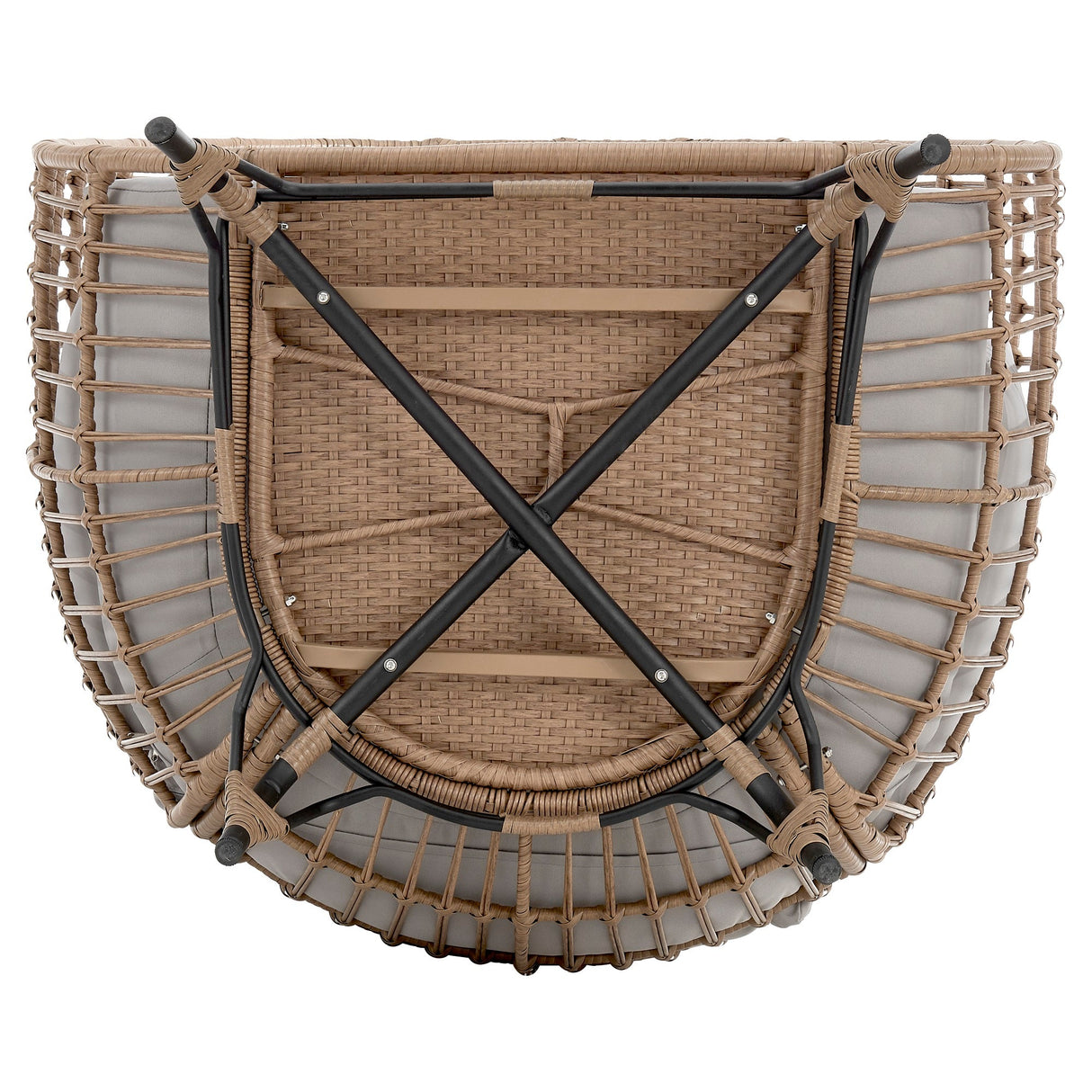 Spezia Patio Freestanding Egg Chair with Grey Cushions by Manhattan Comfort at Eve Furniture