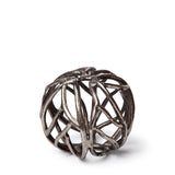 Sphaira I Small Silver Cast Aluminum Decorative Tree Branch Orb by Mercana at Eve Furniture