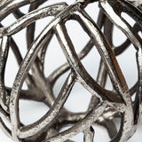 Sphaira II Large 7L x 7W Silver Cast Aluminum Decorative Tree Branch Orb by Mercana at Eve Furniture