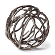 Sphaira II Large Silver Cast Aluminum Decorative Tree Branch Orb by Mercana at Eve Furniture