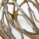 Sphaira Noir I Small Gold Cast Aluminum Decorative Tree Branch Orb by Mercana at Eve Furniture
