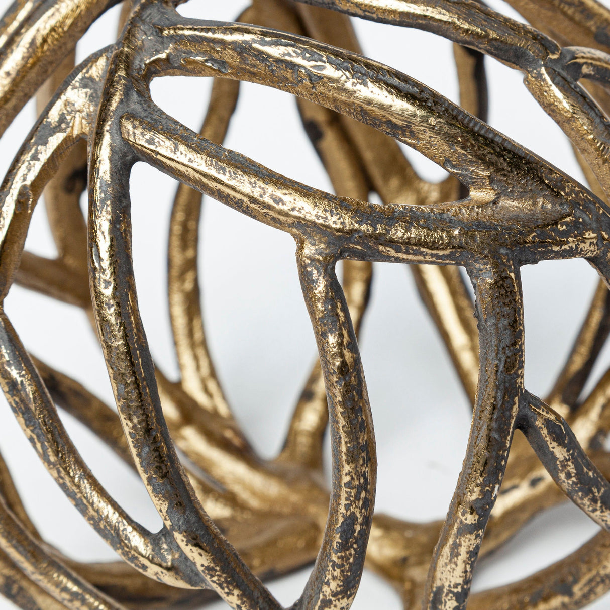 Sphaira Noir II Large Gold Cast Aluminum Decorative Tree Branch Orb by Mercana at Eve Furniture