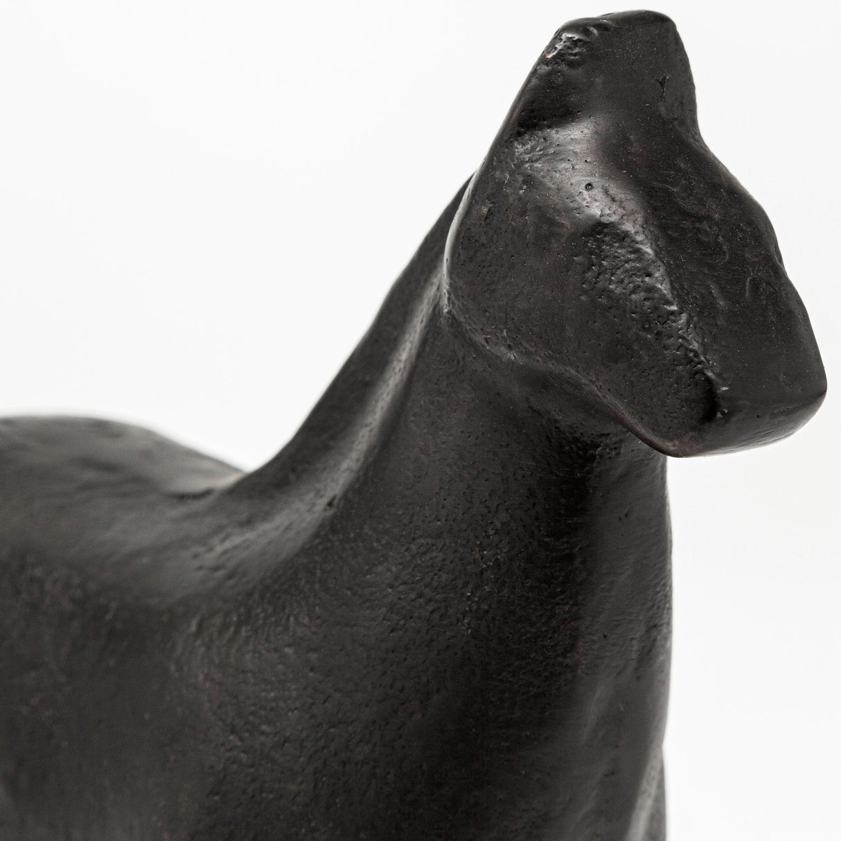 Sphynx II 7L x 2W Black Cast Aluminum Horse Shaped Object by Mercana at Eve Furniture
