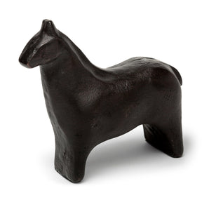 Sphynx II 7L x 2W Black Cast Aluminum Horse Shaped Object by Mercana at Eve Furniture