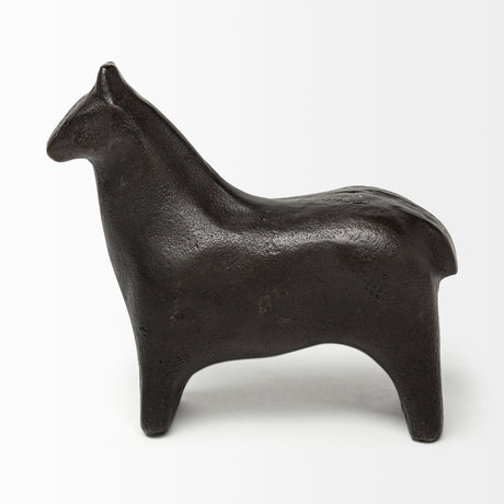 Sphynx II Black Cast Aluminum Horse Shaped Object by Mercana at Eve Furniture