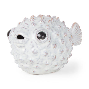 Spike II (Large) 10L x 6W Off-White Ceramic Puffer Fish by Mercana at Eve Furniture