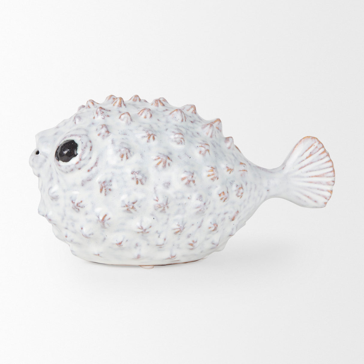 Spike II (Large) Off-White Ceramic Puffer Fish by Mercana at Eve Furniture