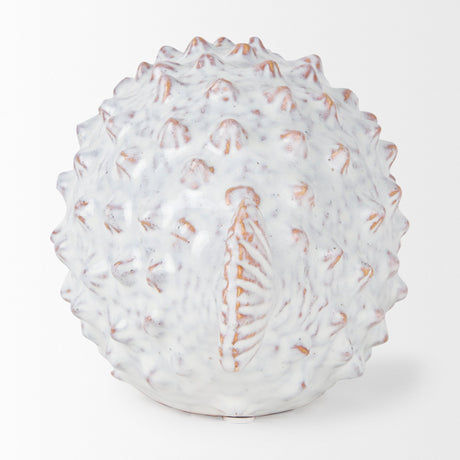 Spike II (Large) Off-White Ceramic Puffer Fish by Mercana at Eve Furniture