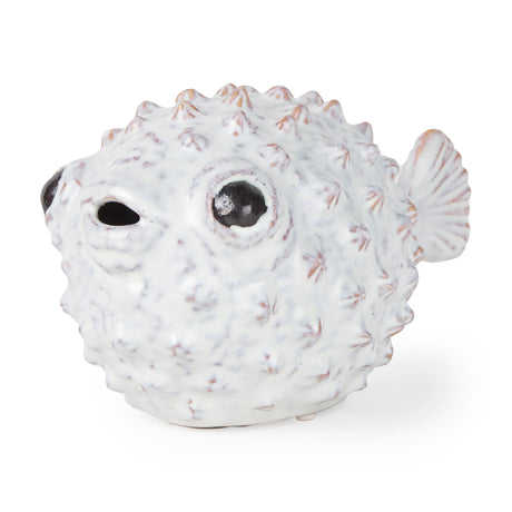Spike II (Large) Off-White Ceramic Puffer Fish by Mercana at Eve Furniture
