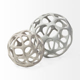 Spiro 6L x 6W Off-White Hollow Decorative Orb by Mercana at Eve Furniture