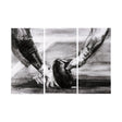 Sports Collection Football 3 Piece Triptych (L) by Mercana Studio a Hand Embellished Textured Canvas by Mercana at Eve Furniture