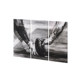Sports Collection Football 3 Piece Triptych (S) by Mercana Studio a Hand Embellished Textured Canvas by Mercana at Eve Furniture