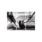 Sports Collection Football 3 Piece Triptych (S) by Mercana Studio a Hand Embellished Textured Canvas by Mercana at Eve Furniture