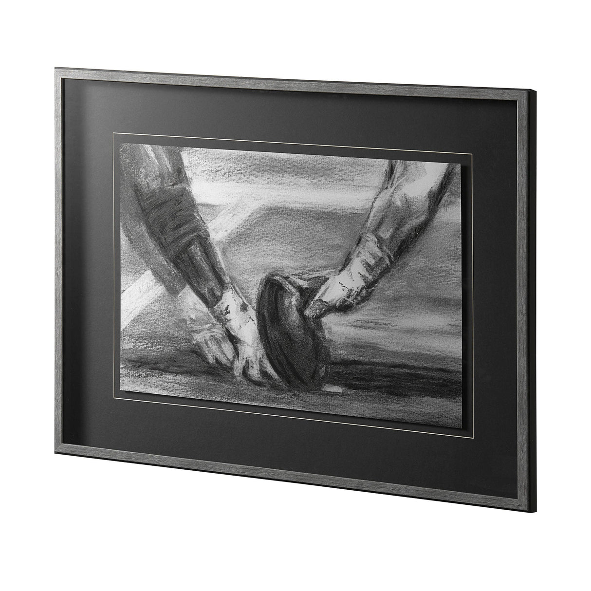Sports Collection Football by Mercana Studio Hand Embellished Framed Art Print Matted under Glass by Mercana at Eve Furniture