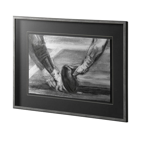 Sports Collection Football by Mercana Studio Hand Embellished Framed Art Print Matted under Glass by Mercana at Eve Furniture