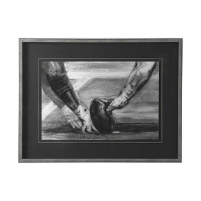 Sports Collection Football by Mercana Studio Hand Embellished Framed Art Print Matted under Glass by Mercana at Eve Furniture