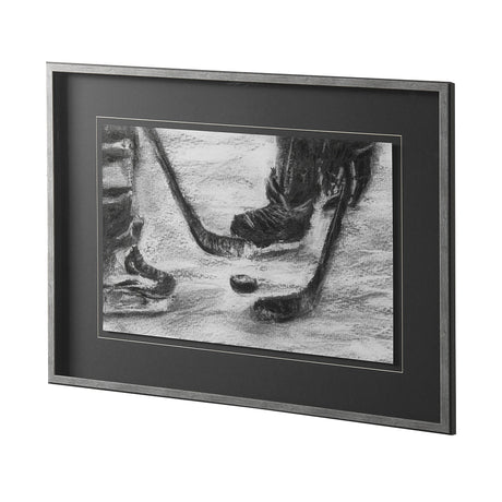 Sports Collection Hockey by Mercana Studio Hand Embellished Framed Art Print Matted under Glass by Mercana at Eve Furniture