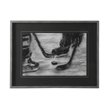 Sports Collection Hockey by Mercana Studio Hand Embellished Framed Art Print Matted under Glass by Mercana at Eve Furniture