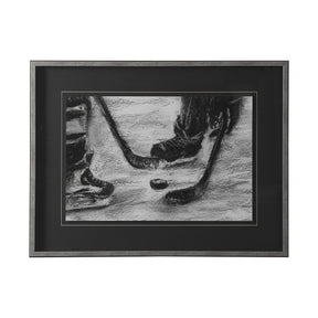 Sports Collection Hockey by Mercana Studio Hand Embellished Framed Art Print Matted under Glass by Mercana at Eve Furniture