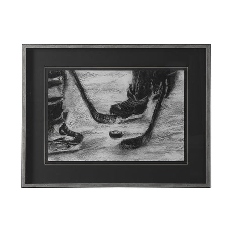 Sports Collection Hockey by Mercana Studio Hand Embellished Framed Art Print Matted under Glass by Mercana at Eve Furniture