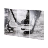 Sports Collection Hockey-L 3 Piece Triptych by Mercana Studio a Hand Embellished Textured Canvas by Mercana at Eve Furniture