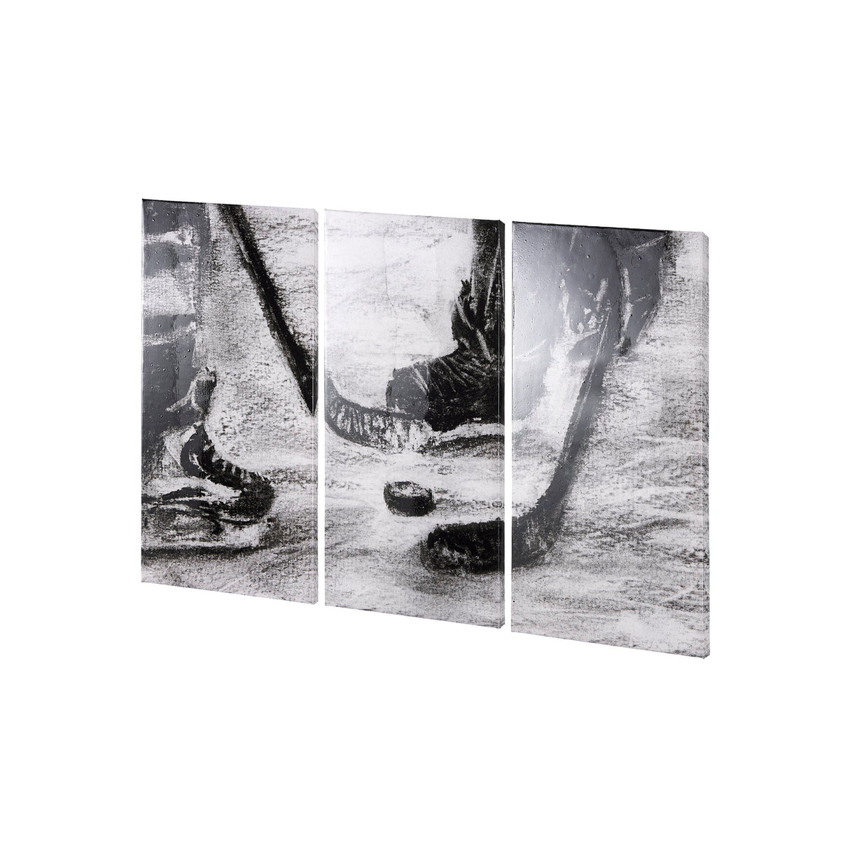 Sports Collection Hockey-S 3 Piece Triptych by Mercana Studio a Hand Embellished Textured Canvas by Mercana at Eve Furniture