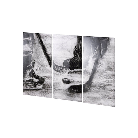 Sports Collection Hockey-S 3 Piece Triptych by Mercana Studio a Hand Embellished Textured Canvas by Mercana at Eve Furniture