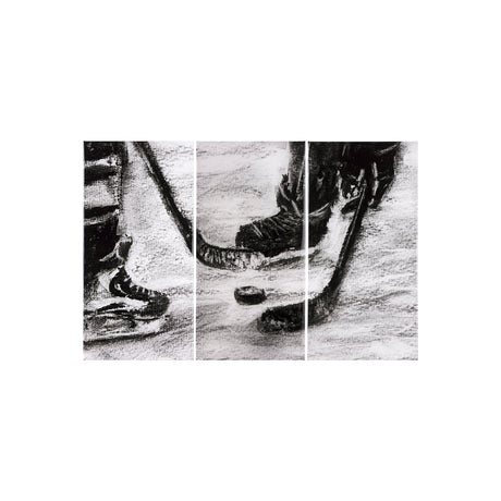 Sports Collection Hockey-S 3 Piece Triptych by Mercana Studio a Hand Embellished Textured Canvas by Mercana at Eve Furniture