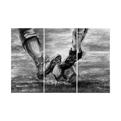 Sports collection Soccer-L 3 Piece Triptych by Mercana Studio a Hand Embellished Textured Canvas by Mercana at Eve Furniture