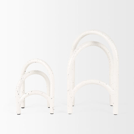 Springe White & Gray Speckled Arch Decorative Object (Set of 2) by Mercana at Eve Furniture