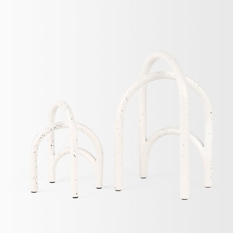 Springe White & Gray Speckled Arch Decorative Object (Set of 2) by Mercana at Eve Furniture
