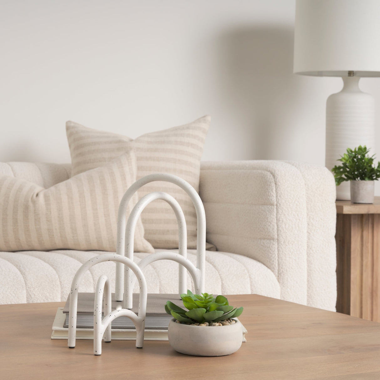 Springe White & Gray Speckled Arch Decorative Object (Set of 2) by Mercana at Eve Furniture