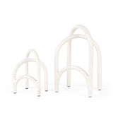 Springe White & Gray Speckled Arch Decorative Object (Set of 2) by Mercana at Eve Furniture