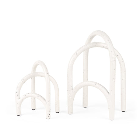 Springe White & Gray Speckled Arch Decorative Object (Set of 2) by Mercana at Eve Furniture