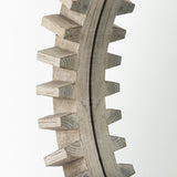 Sprocket Mirror Round Natural Brown Wood Frame Mirror by Mercana at Eve Furniture