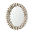 Sprocket Mirror Round Natural Brown Wood Frame Mirror by Mercana at Eve Furniture