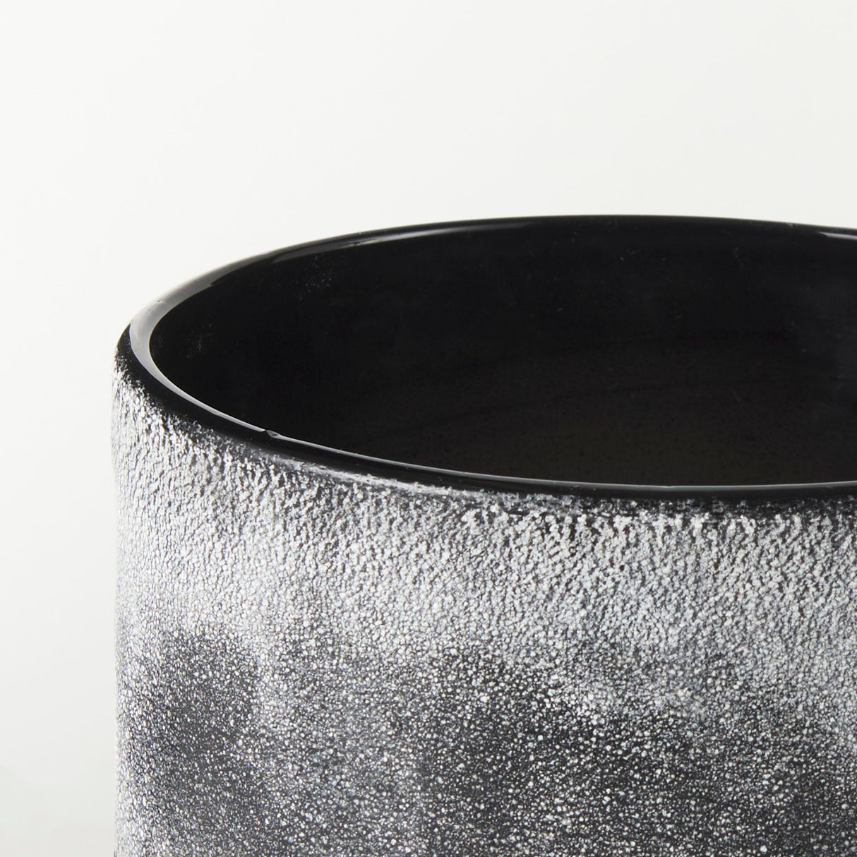 Squally 6.0L x 6.0W x 6.4H Black/Brown Glass Ombre Textured Small Vase by Mercana at Eve Furniture