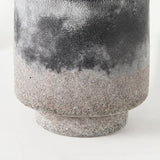 Squally 6.0L x 6.0W x 6.4H Black/Brown Glass Ombre Textured Small Vase by Mercana at Eve Furniture