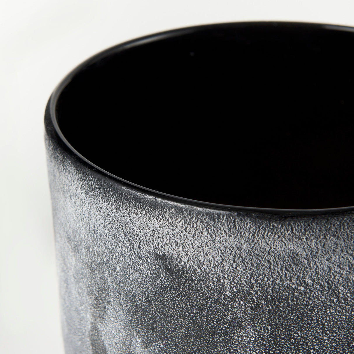 Squally 8.0L x 8.0W x 8.6H Black/Brown Glass Ombre Textured Vase by Mercana at Eve Furniture
