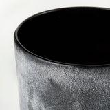 Squally 8.0L x 8.0W x 8.6H Black/Brown Glass Ombre Textured Vase by Mercana at Eve Furniture