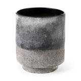Squally 8.0L x 8.0W x 8.6H Black/Brown Glass Ombre Textured Vase by Mercana at Eve Furniture
