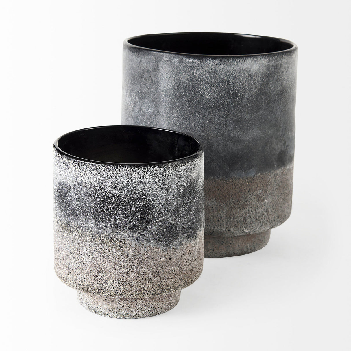 Squally Black/Brown Glass Ombre Textured Small Vase by Mercana at Eve Furniture