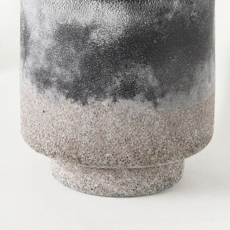 Squally Black/Brown Glass Ombre Textured Small Vase by Mercana at Eve Furniture